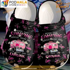 Camping Lovers Flamingo 3D Crocs, Funny Crocs