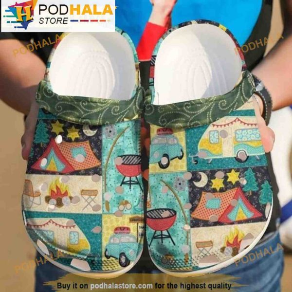 Camping Vibe Croc Camper Family Valentines Day 3D Crocs Clog Shoes, Funny Crocs