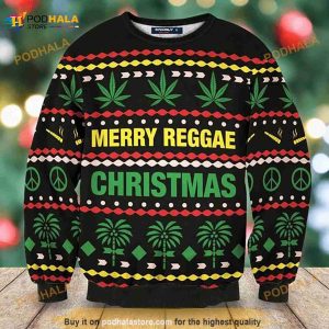 Canabis Merry Reggae 3D Christmas Sweater, Xmas Gift