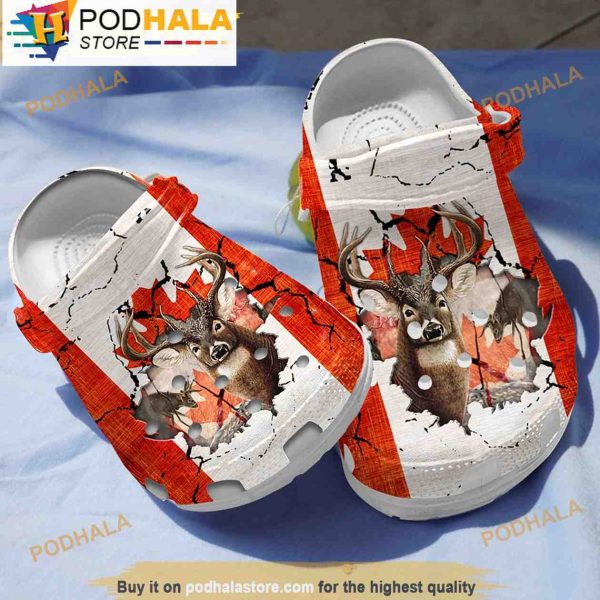 Canada Deer Hunting 3D Crocs, Funny Crocs