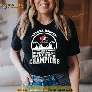 Canada Hockey 2023 International Ice Hockey Federation Champions Skyline Shirt 3