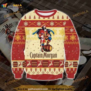 Captain Morgan Print Ugly Christmas 3D Sweater