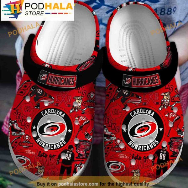 Carolina Hurricanes NHL Red 3D Crocs Clog Shoes, Funny Crocs