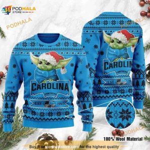 Carolina Panthers Ugly Sweater Baby Yoda Ugly Christmas Sweater