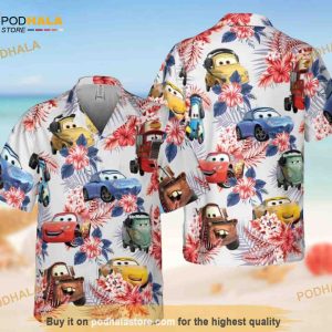 Cars 2 Tropical Hawaiian Shirt, Lightning Mcqueen And Doc Hudson