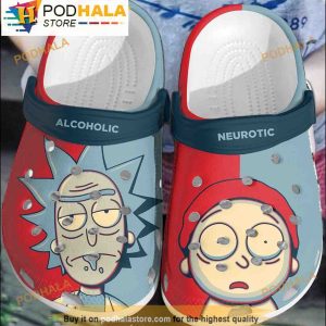 Cartoon Alcoholic Neurotic Rick And Morty 3D Crocs, Funny Crocs
