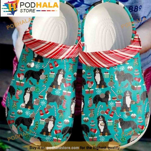Cartoon Bernese Mountain Dog 3D Crocs, Funny Crocs