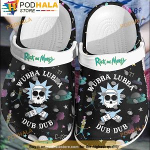 Cartoon Chemistry Wubba Lubba Rick And Morty 3D Crocs, Funny Crocs