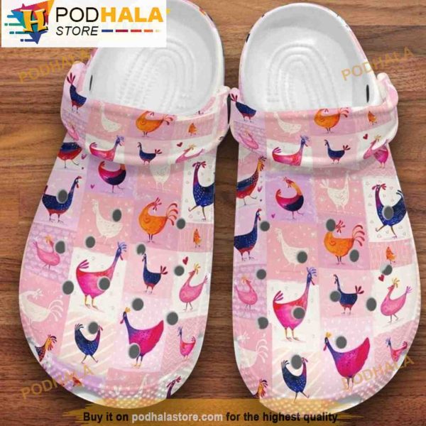 Cartoon Chicken Gifts 3D Crocs Clog Shoes, Funny Crocs