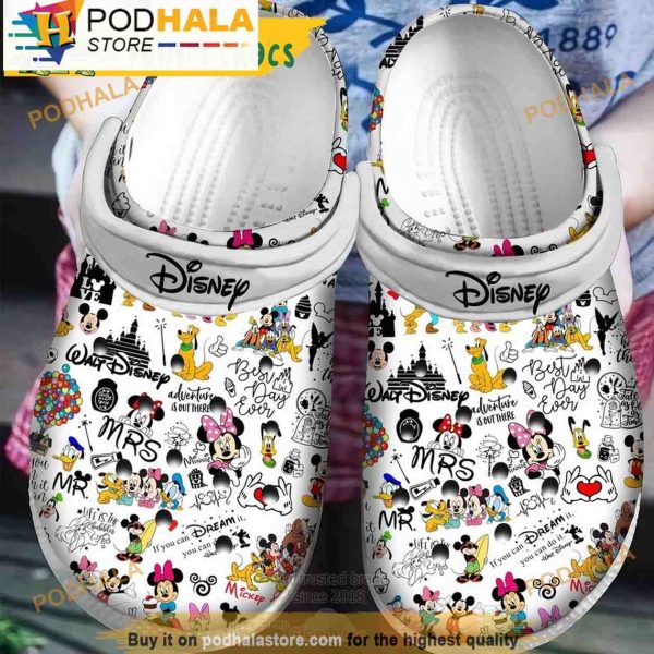 Cartoon Disney Pattern 3D Crocs Clog Shoes, Funny Crocs