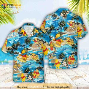 Cartoon Disneyy Pooh Bear Surfing Hawaiian Shirt