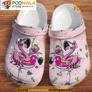Cartoon Flamingo 3D Crocs, Funny Crocs