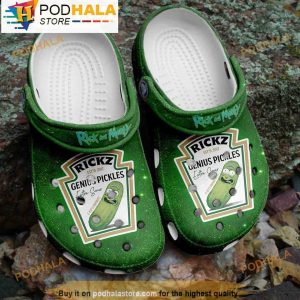 Cartoon Genius Pickles Rick And Morty 3D Crocs, Funny Crocs