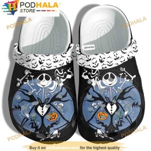 Cartoon Pumkin And Jack Skellington 3D Crocs, Funny Crocs