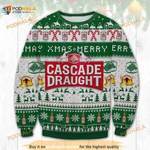 Cascade Draught Beer Ugly Christmas Sweater, Funny Xmas Gifts