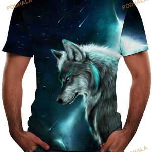 Casual Wolf Graphic Unique Tees 3D Shirts Night Out