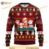 Cat Cartoon Cute Noel Mc Christmas Red Brown Ugly 3D Ugly Sweater