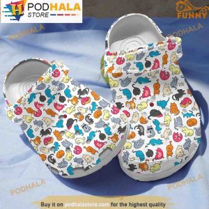 Cat Colorful 3D Crocs Classic Clog Shoes, Funny Crocs