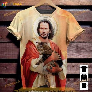 Cat Funny Keanu Reeves Elegant Creative 3D Shirt