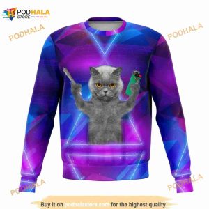 Cat Galaxy 3D Ugly Sweater, Music Festival