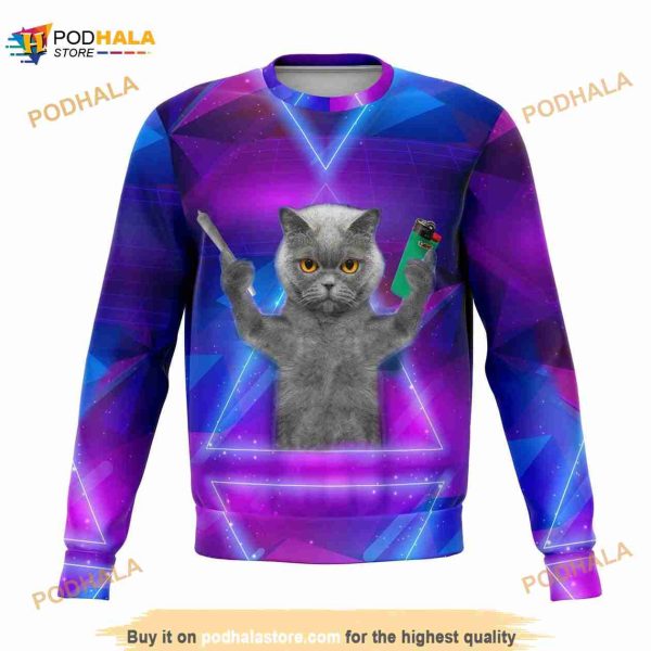 Cat Galaxy 3D Ugly Sweater, Music Festival