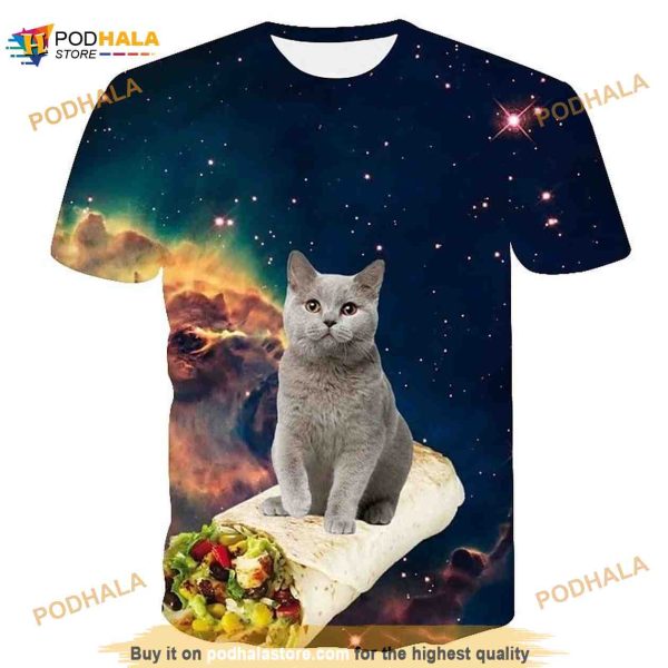 Cat Graphic Prints Basic Fashion 3D Shirt