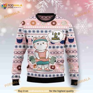 Cat I Do It For Donuts No Lift No Gift Christmas Ugly Sweater