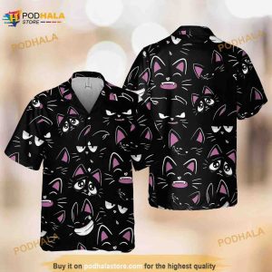 Cat Lovers Hawaiian Shirt, Black Cat Hawaiian Shirt, Cat Hawaiian Shirt,