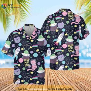 Cat Star Lovers Hawaiian Shirt, Cat Meow Hawaiian Shirt, Cat Hawaiian Shirt,