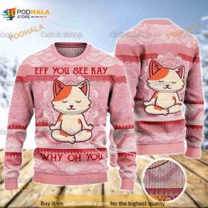 Cat Ugly Sweater, Cat Yoga Shirt, Yoga Christmas Gifts
