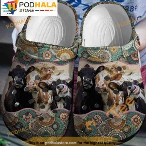 Cattles Black Angus Dairy Cow 3D Crocs, Funny Crocs