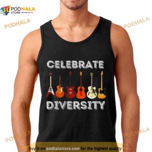 Celebrate Diversity Fathers Day Guitarist Shirt