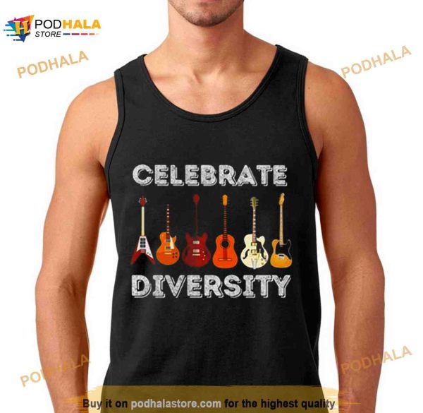 Celebrate Diversity Fathers Day Guitarist Shirt