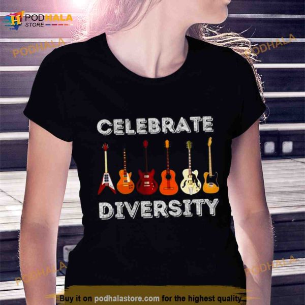 Celebrate Diversity Fathers Day Guitarist Shirt