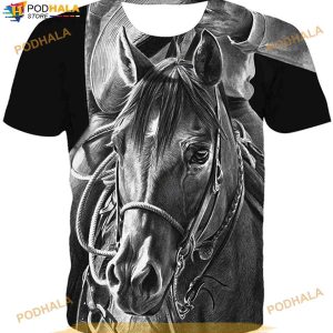 Cerbukt Men's Horse Graphic Creative Novelty Printing 3D Shirt