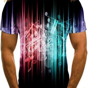 Cerbukt Musical Note 3D Shirts Casual Novelty Tee Top For Men Women's