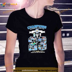 Champions Manchester City Football Club 2022 2023 Thank You For The Memories Signatures Shirt 2