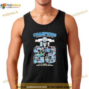 Champions Manchester City Football Club 2022 2023 Thank You For The Memories Signatures Shirt 3