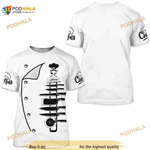 Chef Halloween Custom Name White 3D Shirt