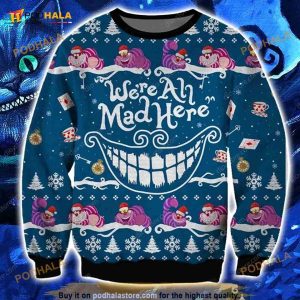 Cheshire Cat 3D Christmas 3D Funny Ugly Sweater