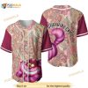 Cheshire Cat Disney Flowery Pattern All Over Print 3D Baseball Jersey
