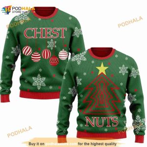 Chest And Nuts Funny Matching Couple 3D Funny Ugly Sweater