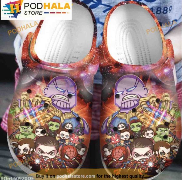 Chibi Avengers 3D Crocs, Funny Crocs