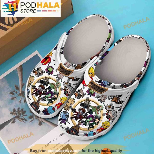 Chibi Guardian Of The Galaxy White 3D Crocs Slippers, Funny Crocs