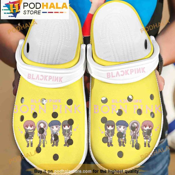Chibi Yellow Blackpink 3D Crocs, Funny Crocs