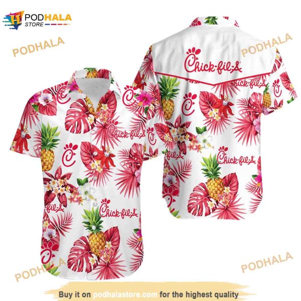 Chick-fil-a Hawaiian Shirt, Tropical Flower Aloha Hawaiian Shirt, Fathers Day Gifts