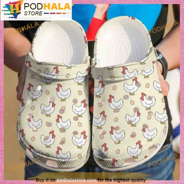 Chicken And Eggs Gifts 3D Crocs Clog Shoes, Funny Crocs