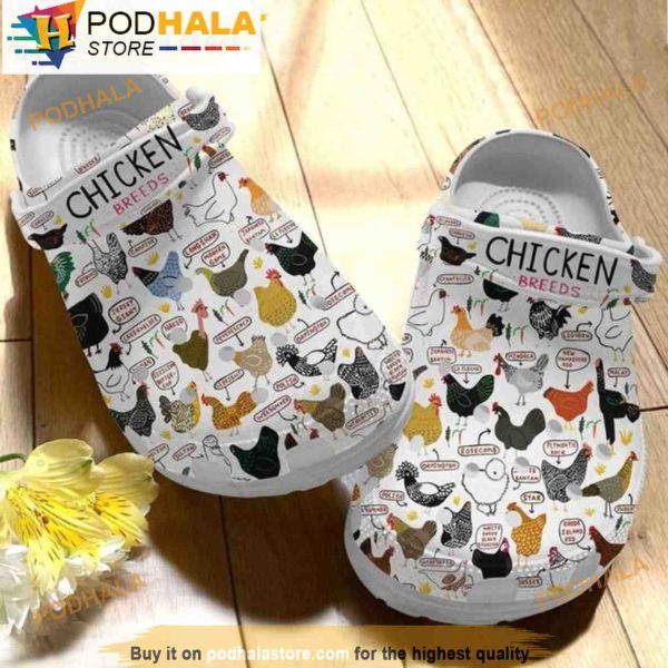 Chicken Breeds 3D Crocs Clog Shoes, Funny Crocs