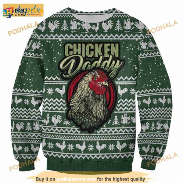 Chicken Daddy Christmas 3D Funny Ugly Sweater