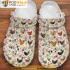 Chicken Floral 3D Crocs Clog Shoes, Funny Crocs